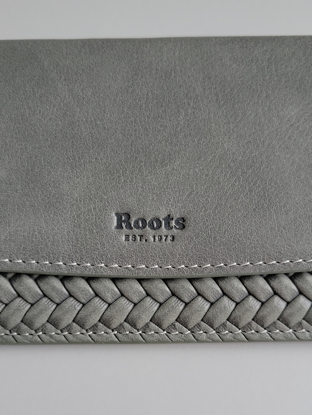 Roots Braided Leather Long Wallet - Gray - Picture 14 of 14